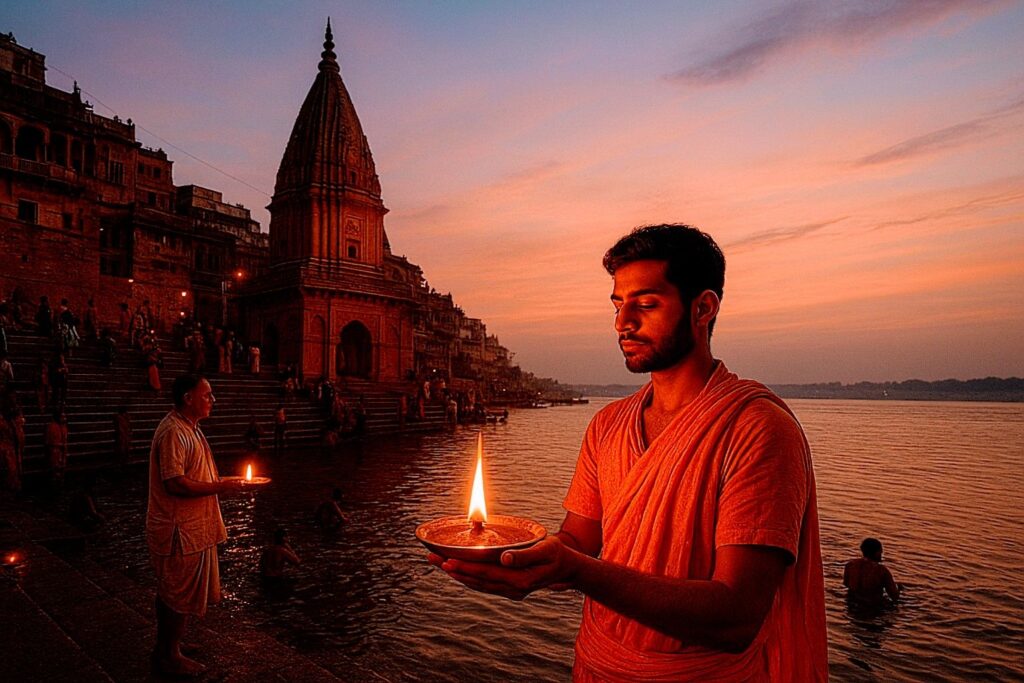 वाराणसी (काशीनगरी) घाट किनारे दीप दान 