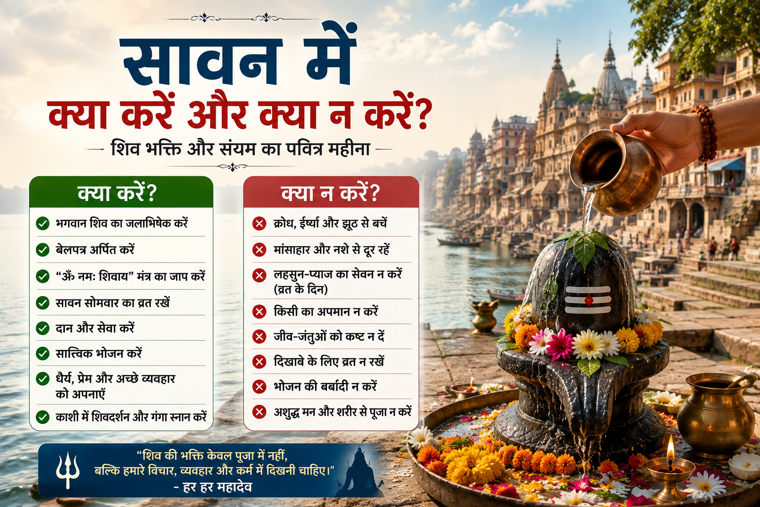 सावन में क्या करें और क्या न करें भगवान शिव की पूजा