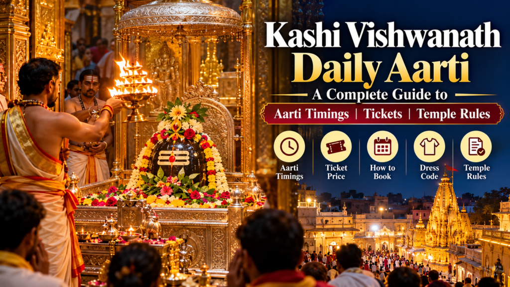 Evening aarti worship at Kashi Vishwanath Temple in Varanasi