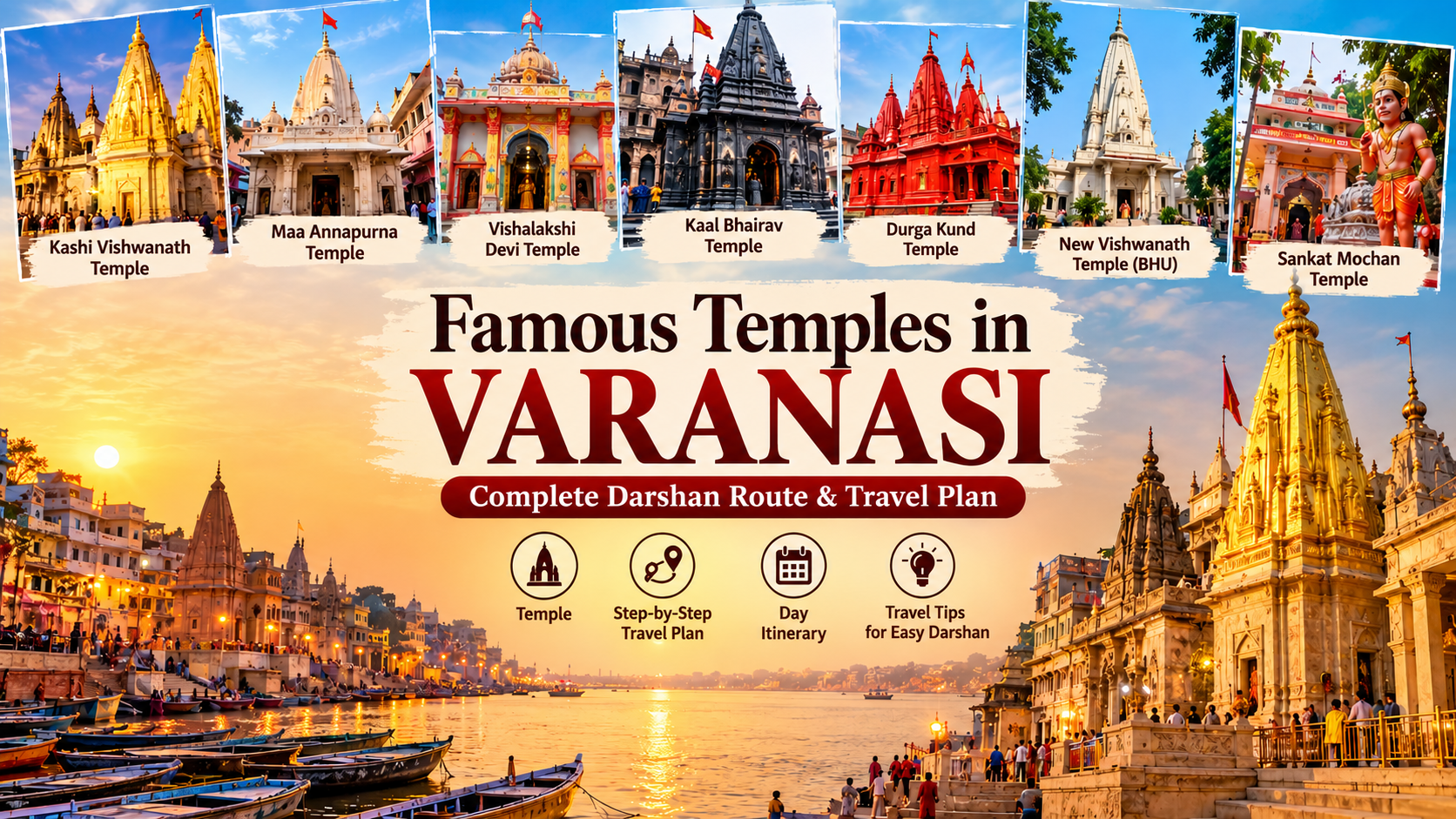 Famous Temple in kashinagari Famous temples in Varanasi including Kashi Vishwanath Temple and other sacred shrines