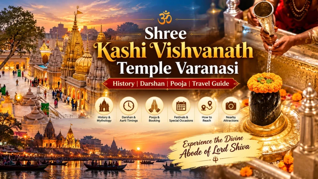 Shri Kashi Vishwanath Temple in Varanasi, a sacred Jyotirlinga shrine dedicated to Lord Shiva